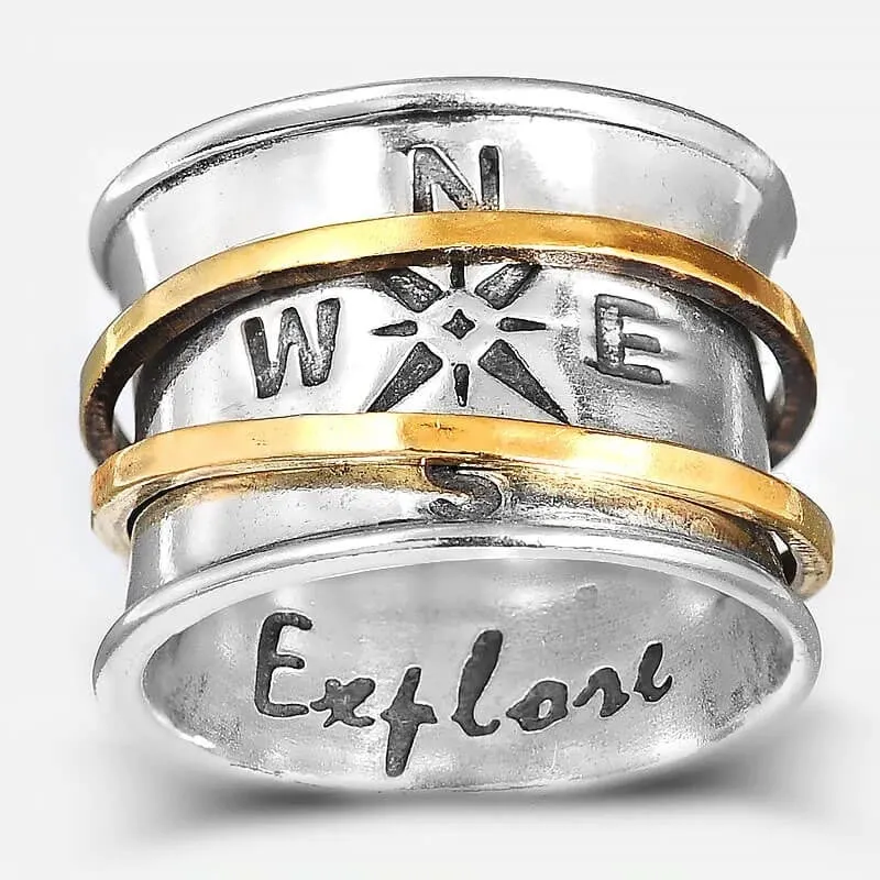 Compass Rings Design Element 🔥Last Day 75% OFF🎁Compass Rotation Ring