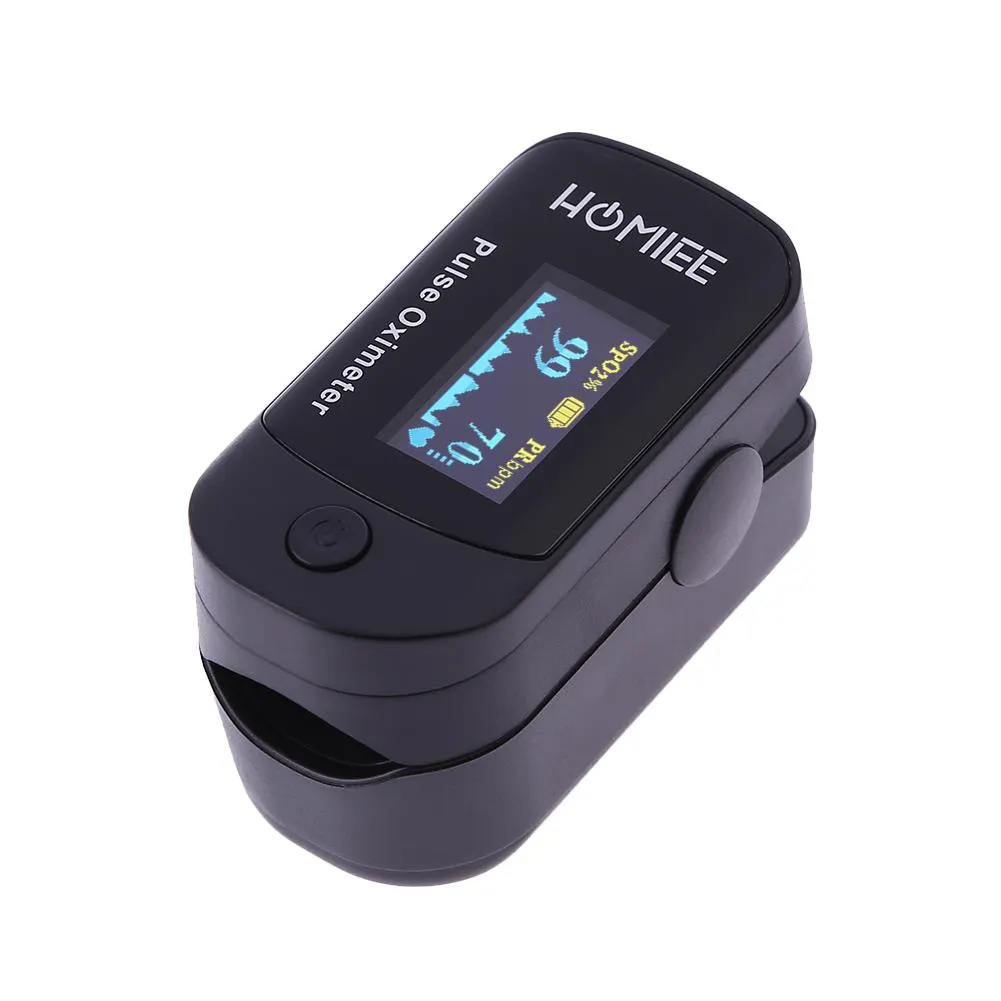 Digital Finger Pulse Oximete 4 Directions Mini Household Health Monitors (Black)