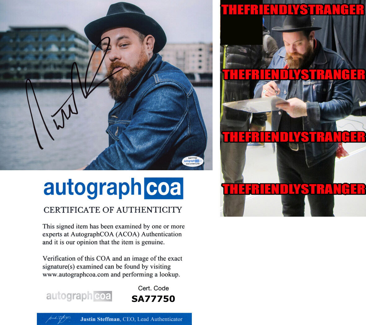 NATHANIEL RATELIFF signed Autographed 8X10 Photo Poster painting e PROOF - SOB Singer ACOA COA