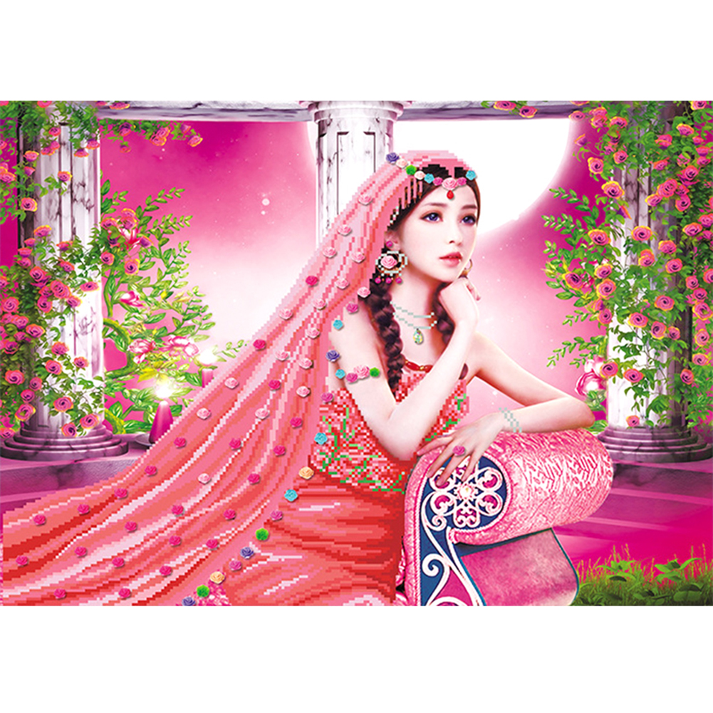 

40*30CM-Special Shaped Diamond Painting-Foreign Beauty, 501 Original