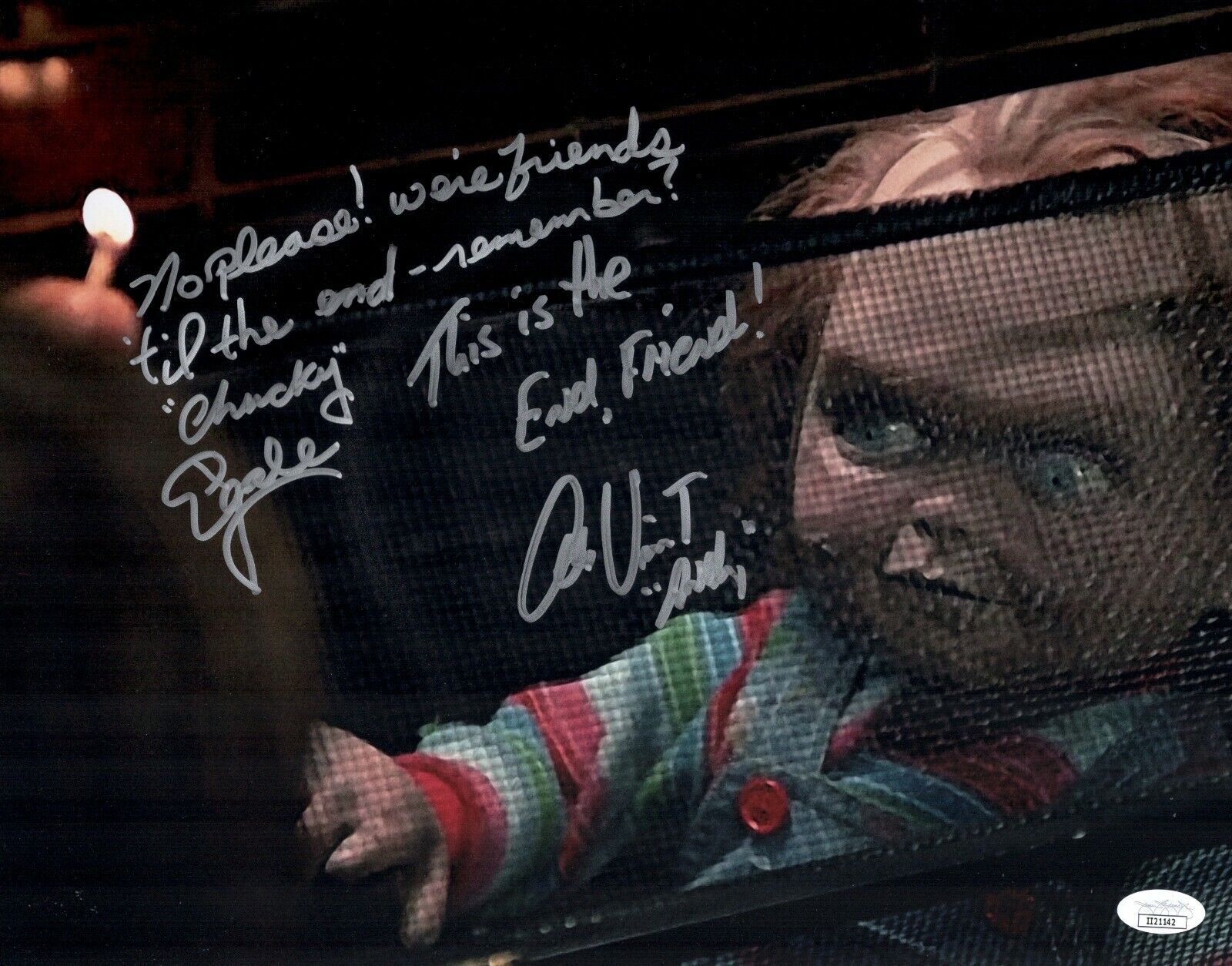 ED GALE & ALEX VINCENT Chucky Signed 11x14 Photo Poster painting Autograph Child's Play JSA COA