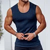 Mens Solid Color Slim Sports Vest by Inlyline