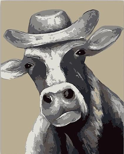 

Grey Cow – Paint By Numbers - 40*50CM, 501 Original