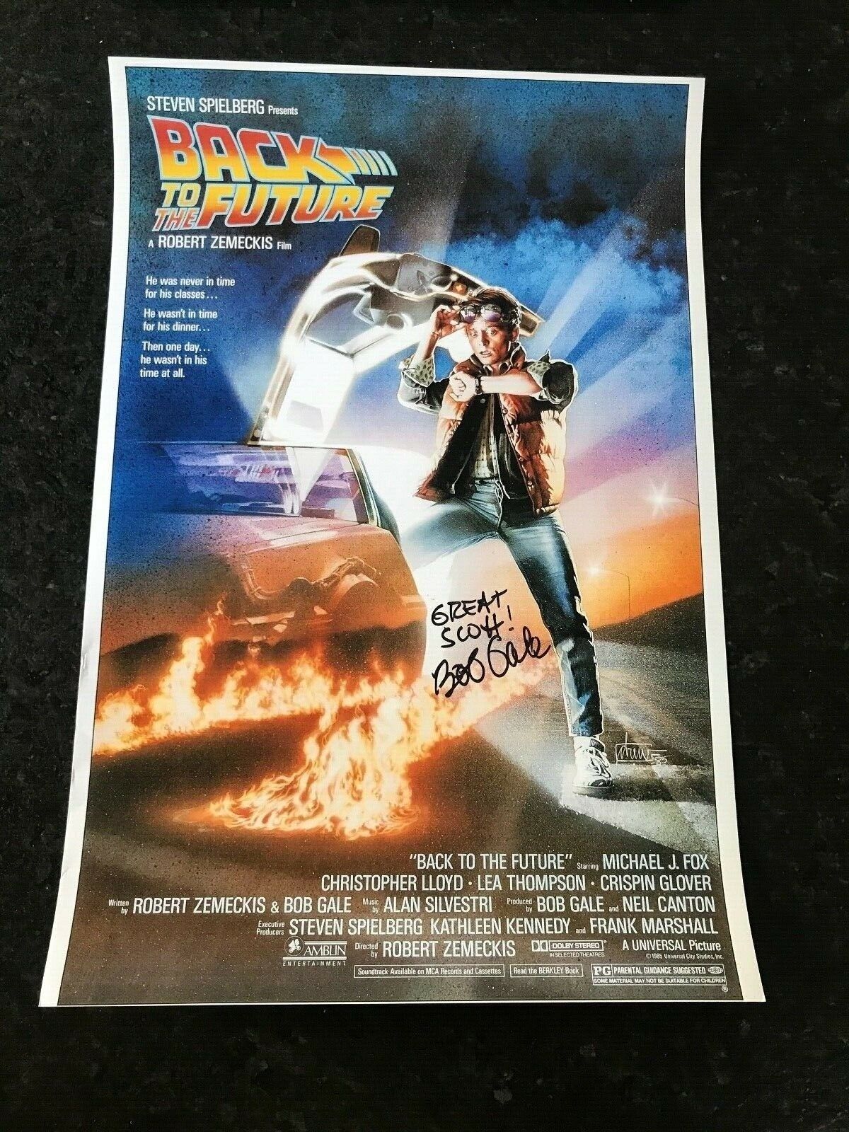 * BOB GALE * signed 12x18 poster * BACK TO THE FUTURE * PRODUCER * COA * 2