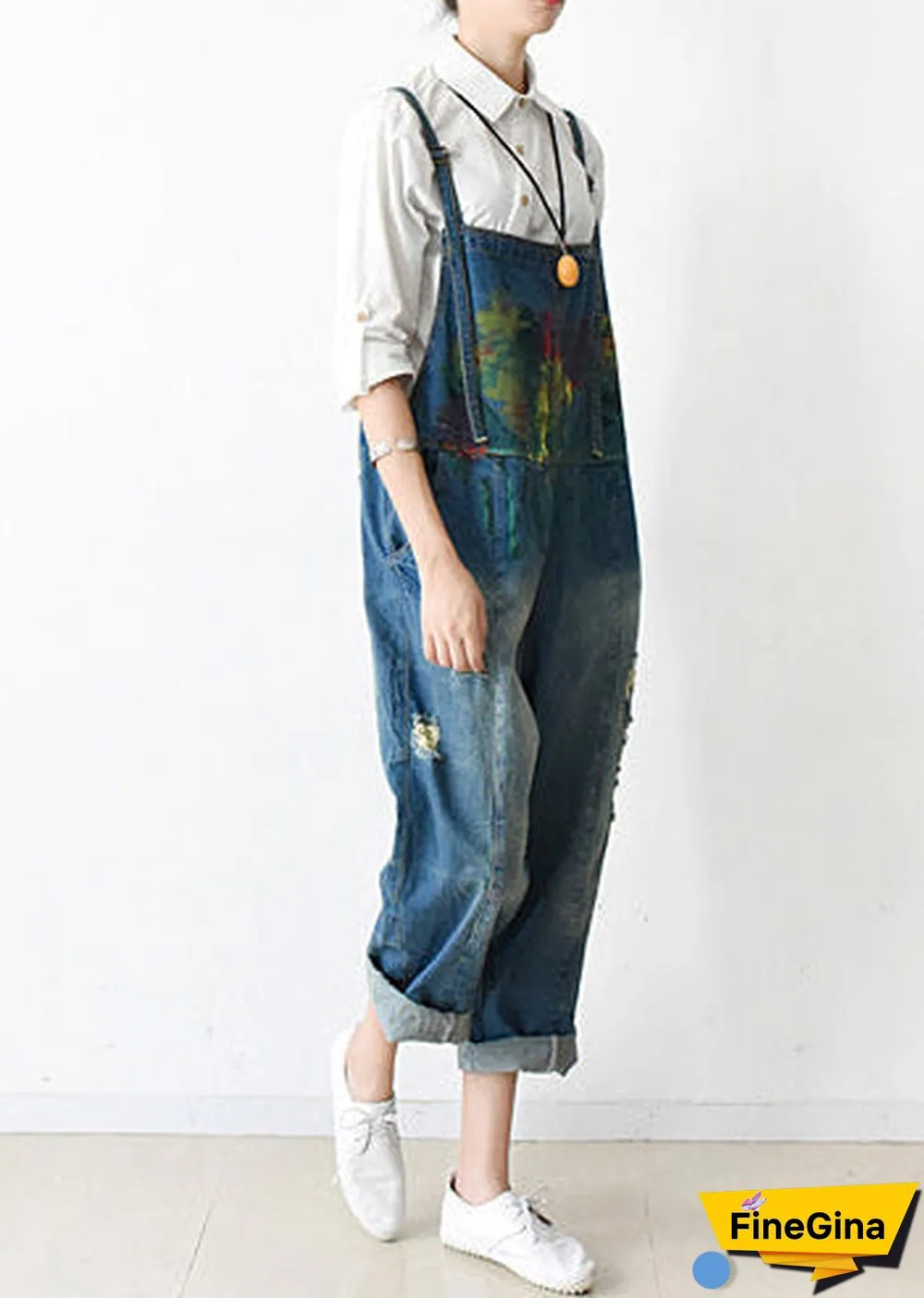fall oversized denim jumpsuits casual blue jeans denim outfits cute