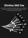 Slim Line SAS4.0 SFF-8654 8i to SATA 8 Ports 12Gbps 50cm Adapter Cable