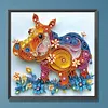 Quilling Nilpferd - speziell geformtes Diamantgem&auml;lde - 30*30cm