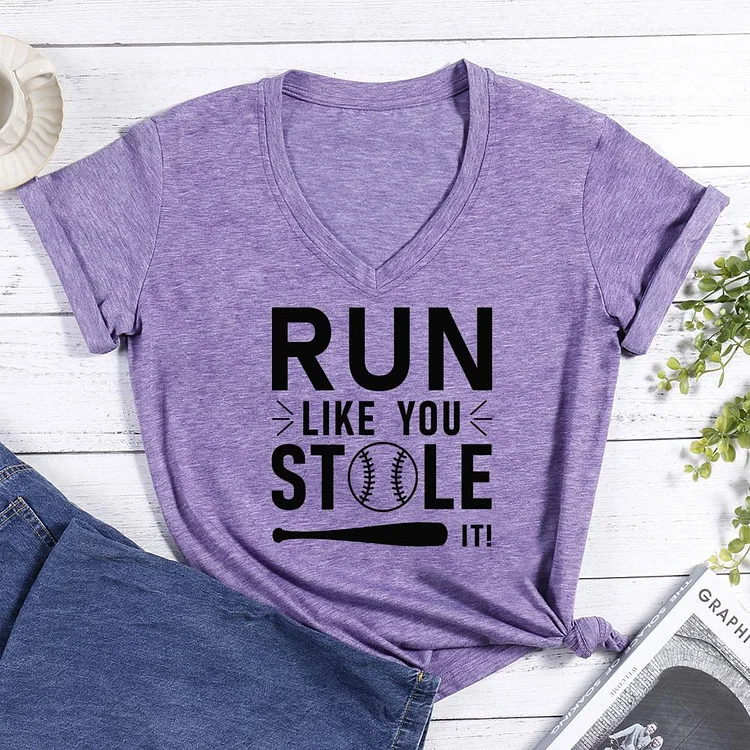 Run like you stoole IT V-neck T Shirt