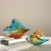 New Light Luxury Glass Creative Colorful Conch Ornament | A Masterpiece for Living Room and Entryway Wine Cabinets
