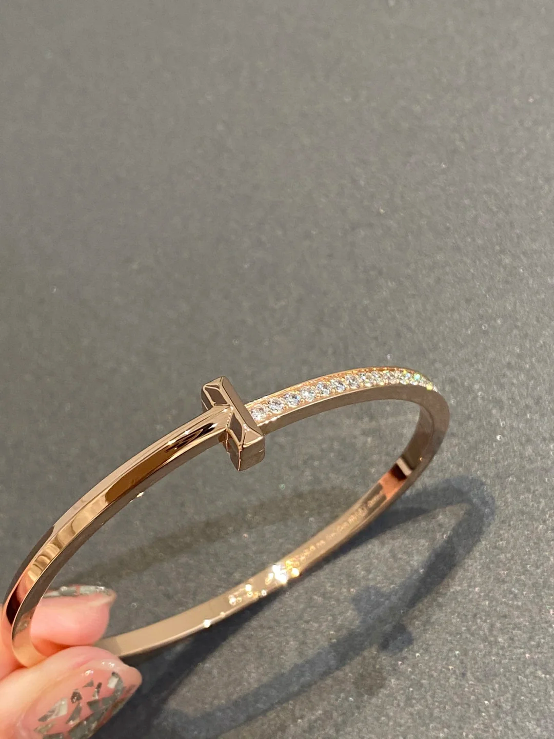 Buy replica Tiffany T1 Narrow Diamond Hinged Bangle and replica jewelry from PICKS Jewelry