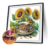 Sonnenblumen-Teetasse - speziell geformte Diamantmalerei - 30*30cm