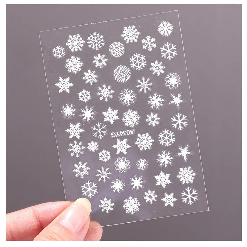 Colorful Night Lights 3D Snowflake Design Transfer Nails Art Sticker Lady Women Manicure Tools Nail Decoration Decals Adhesive