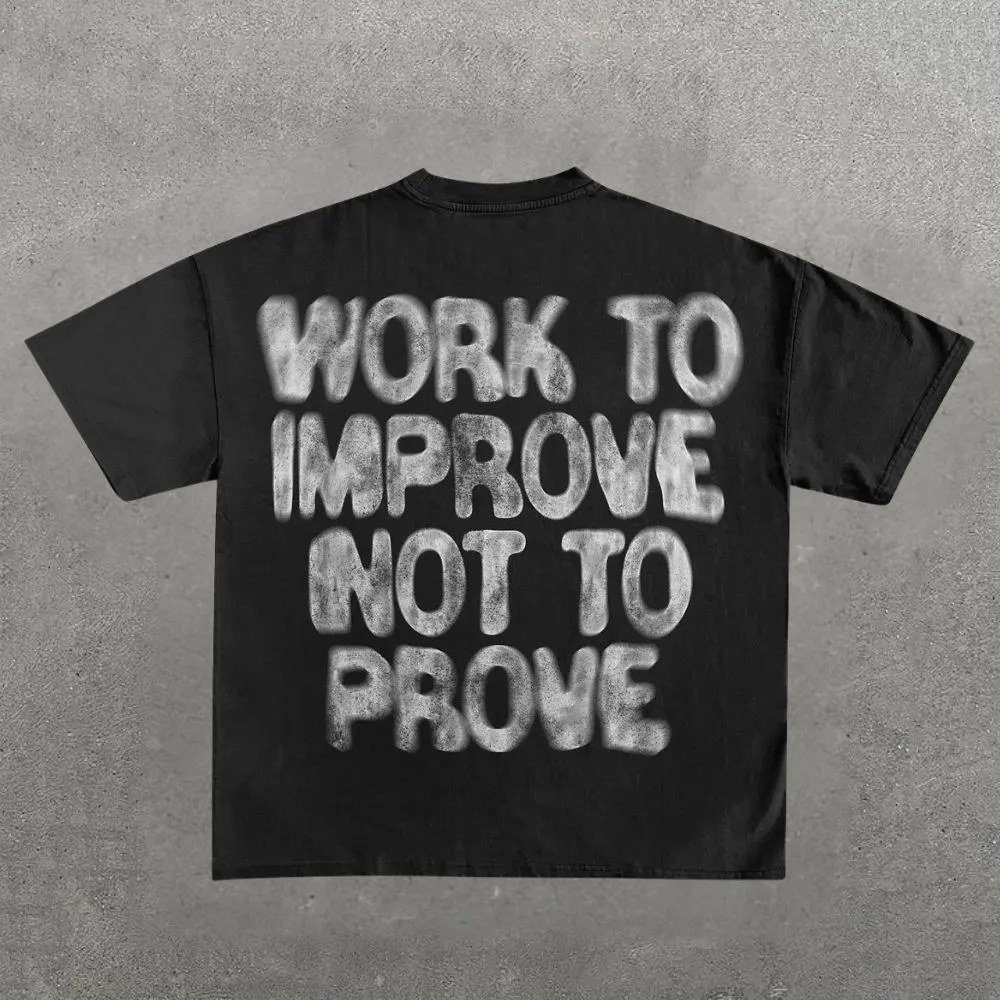 Work to improve Print Short Sleeve T-Shirt