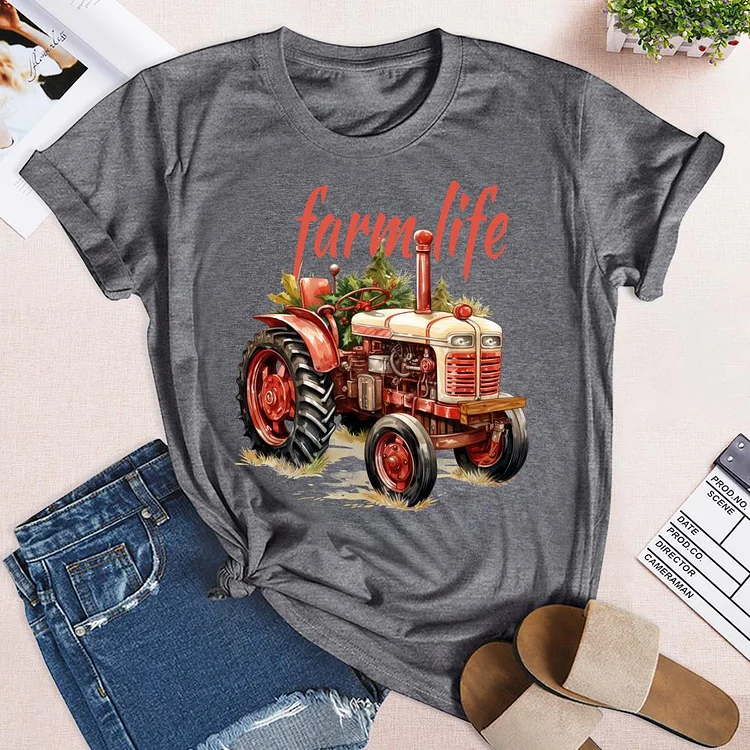 Farm Life Round Neck T-shirt-0019956