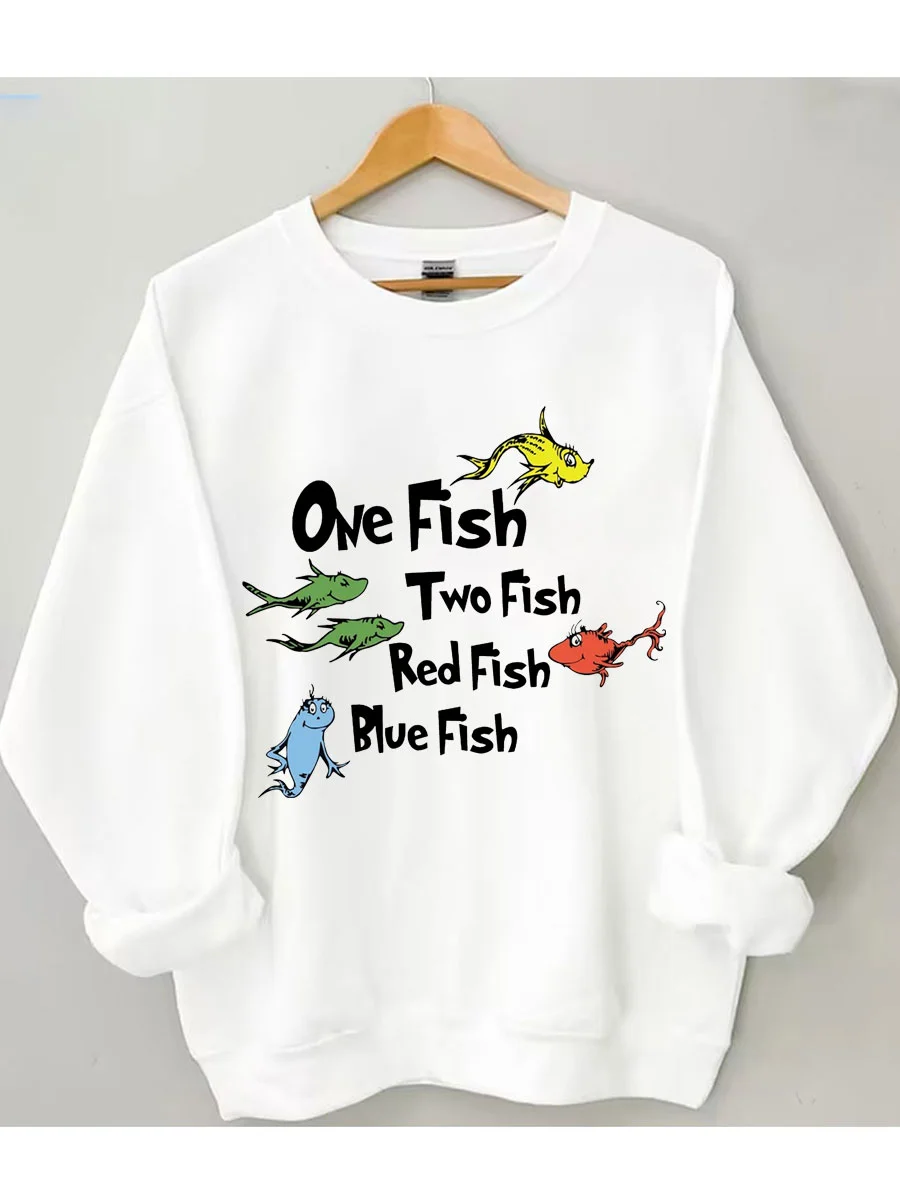 One Fish Two Fish Red Fish Blue Fish Sweatshirt