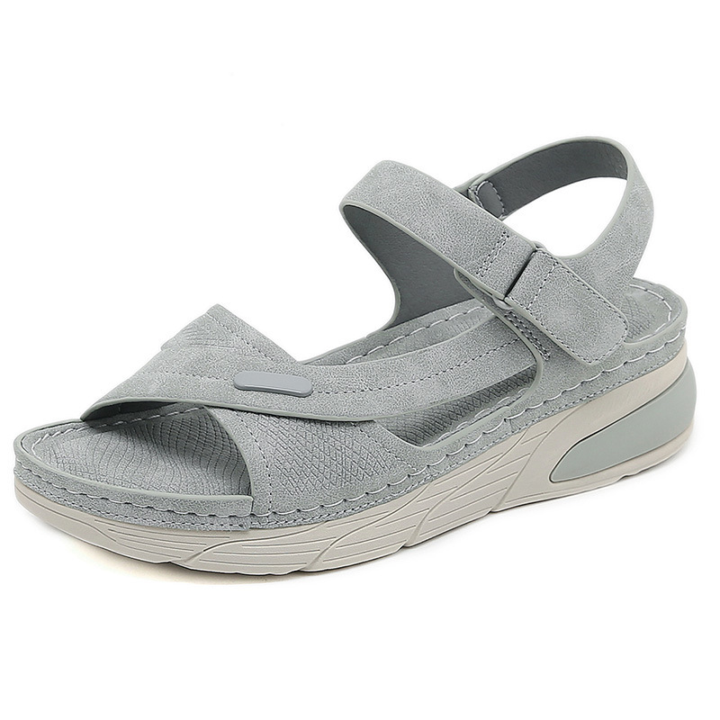 Arkget Shoes | Women's Hook & Loop Straps & Cushioned Breathable Open-Toe Platform Sandals 