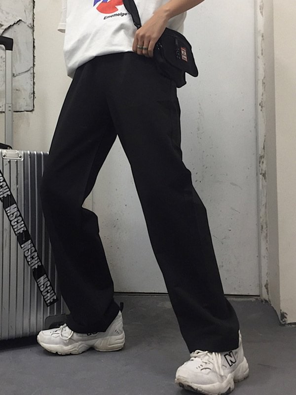 Casual Solid Wide-Leg Pants Bottoms