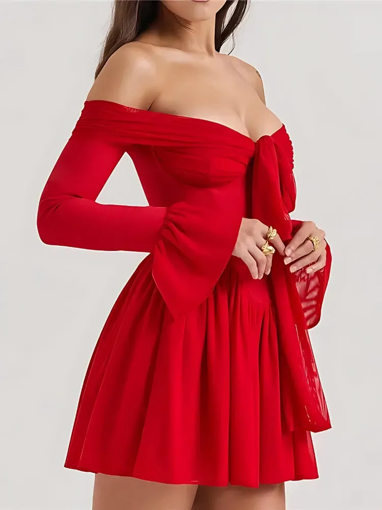 Brownm Front Strapless Corset Mini Dress