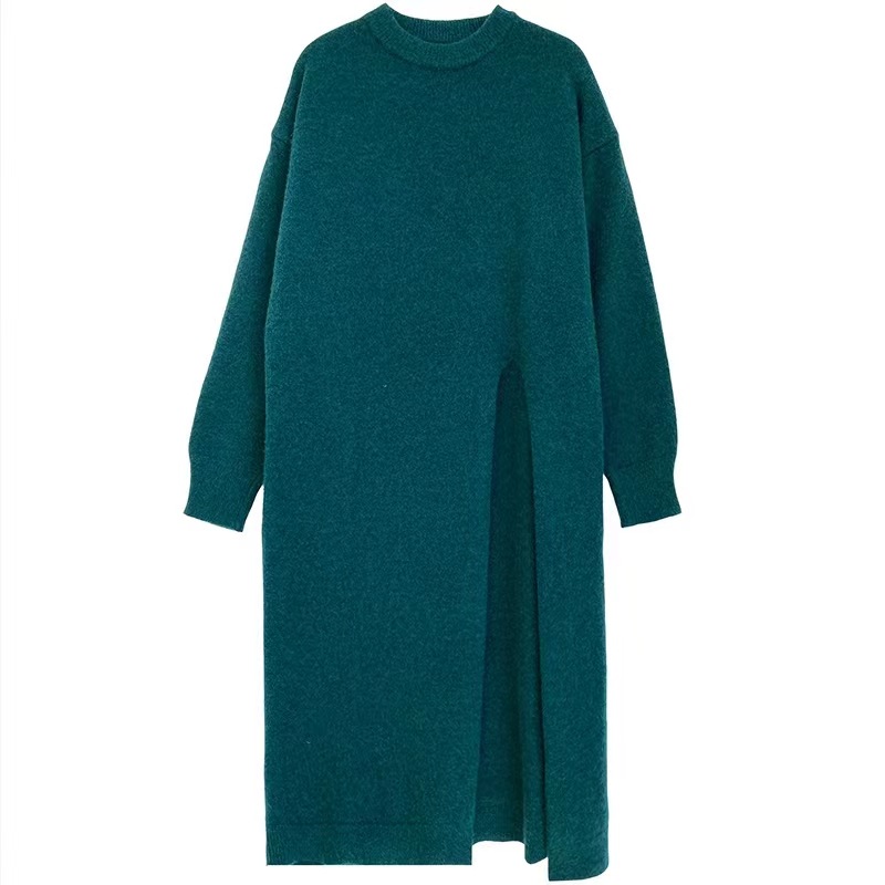Casual One Size Split Sweater Dress