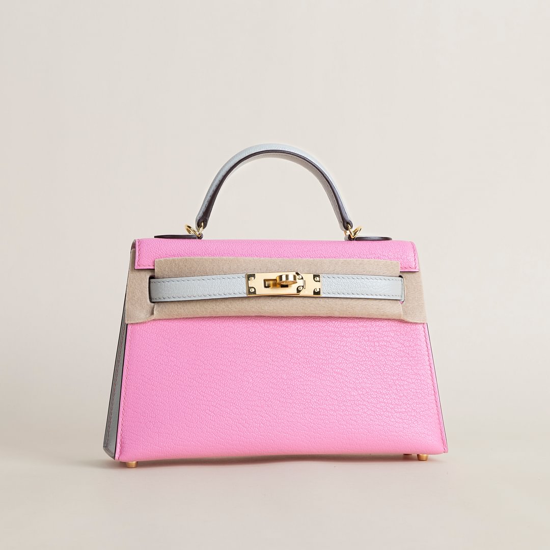 Mini Kelly II Chevre &nbsp;5P Pink&nbsp;/8L Beton GHW