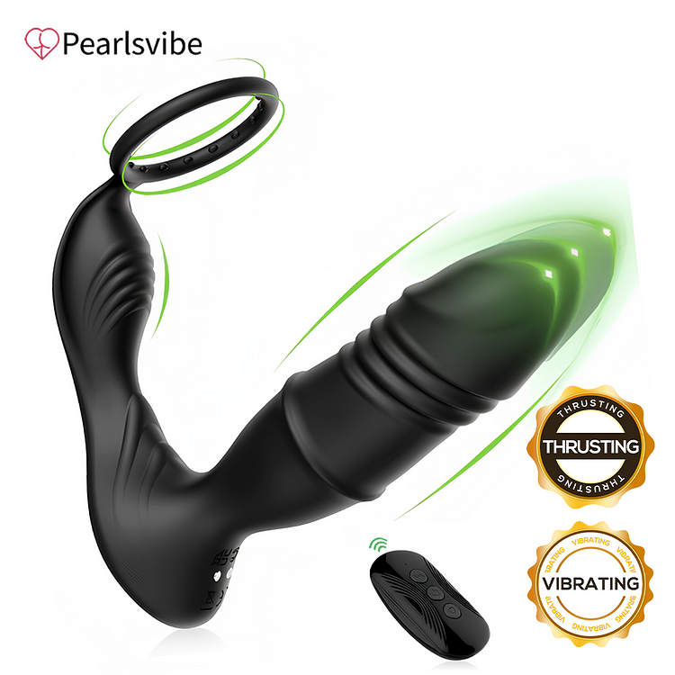 Pearlsvibe Mason Cock Ring Prostate Massager With APP Controlled 9 Telescopic Vibration