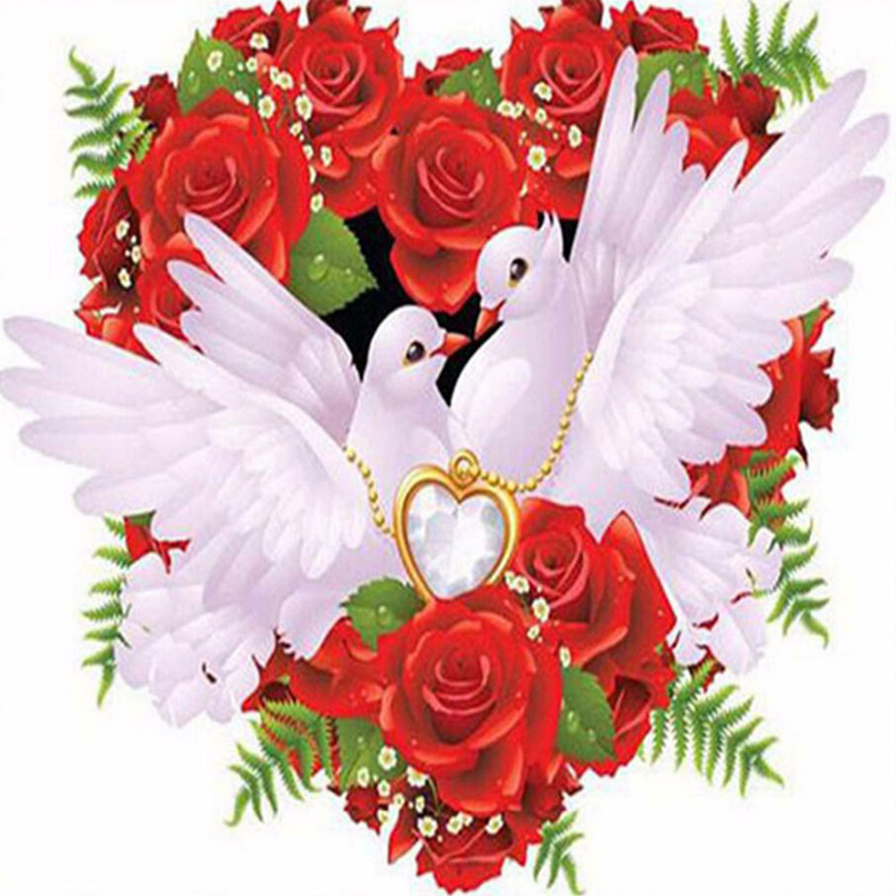 

Rose Doves - Round Drill Diamond Painting - 40*40CM, 501 Original