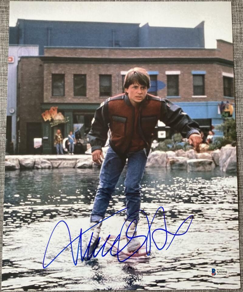 MICHAEL J. FOX SIGNED AUTOGRAPH - BACK TO THE FUTURE RARE 11X14 Photo Poster painting BECKETT 23