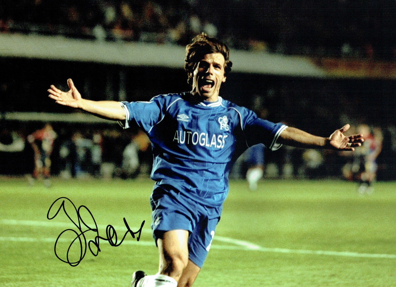 Gianfranco ZOLA In Person Signed Autograph Chelsea Legend 16x12 Photo Poster painting AFTAL COA