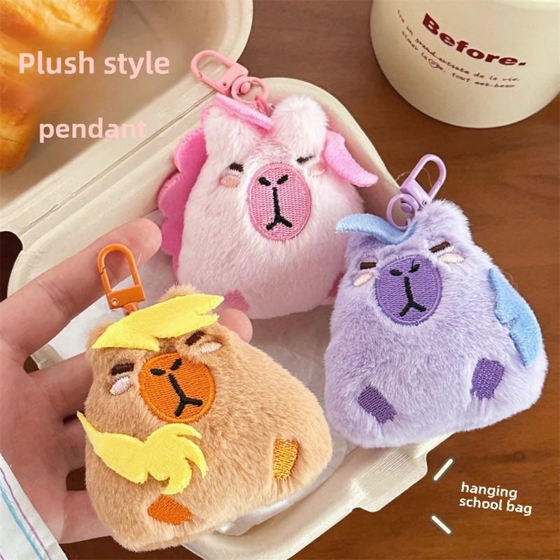 New Creative Plush Capybara Doll Pendant Cute Small Doll Bag Hanging Decoration Student Cartoon Doll Brooch For Women