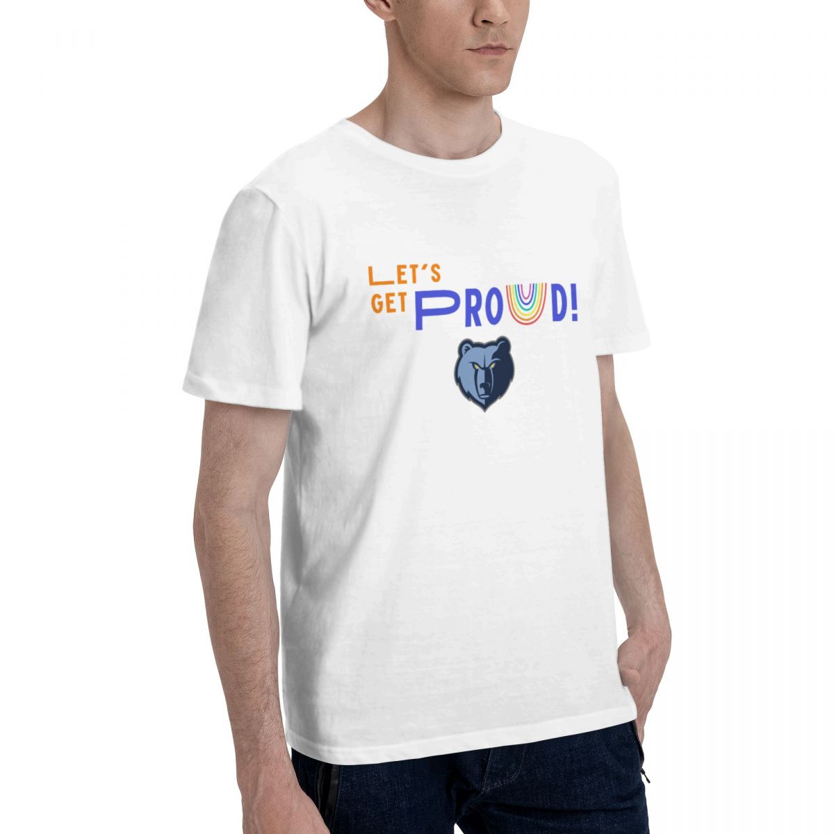 Memphis Grizzlies Let's Get Proud Printed Men's Cotton T-Shirt