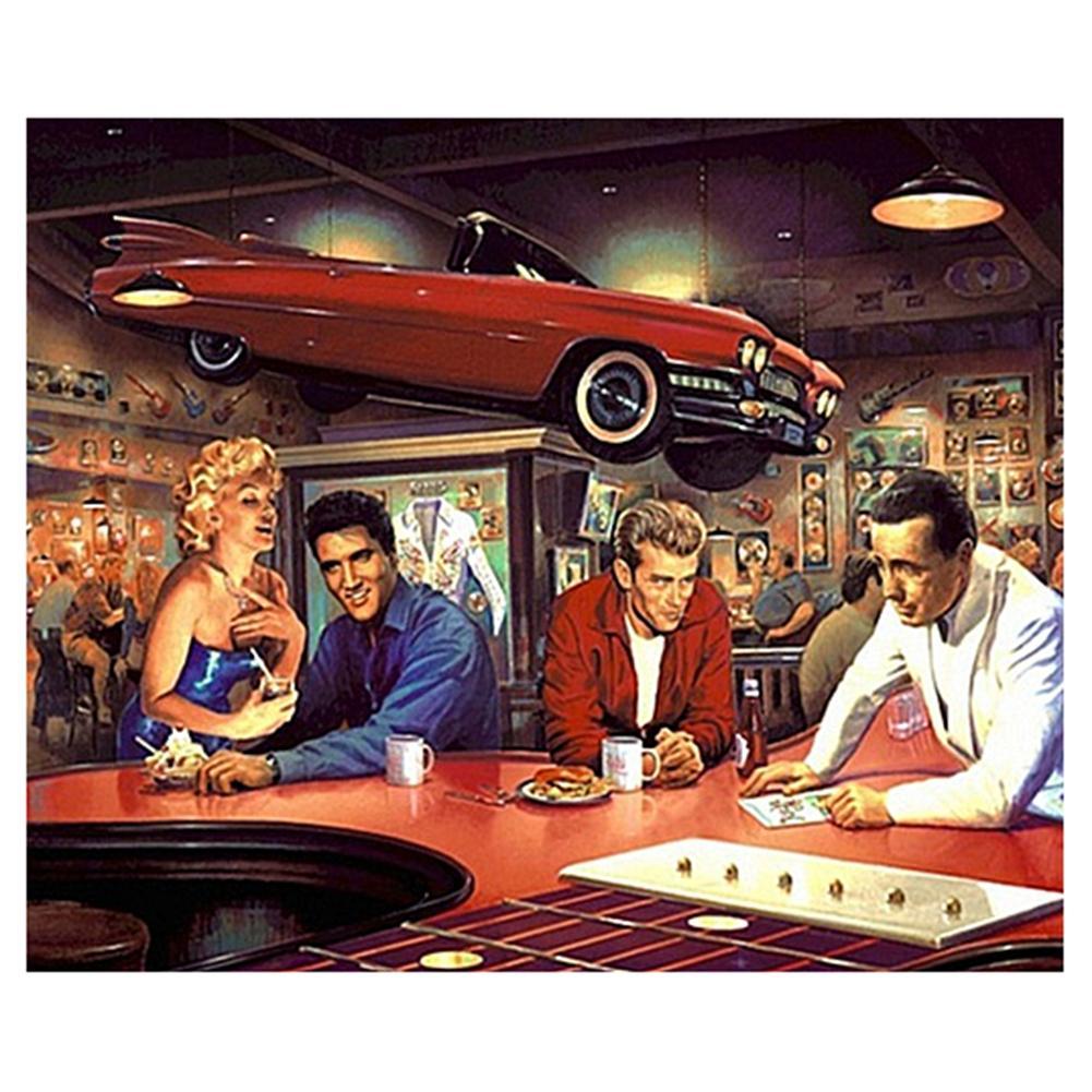 

40x30cm Round Drill Diamond Painting - Gathering, 501 Original