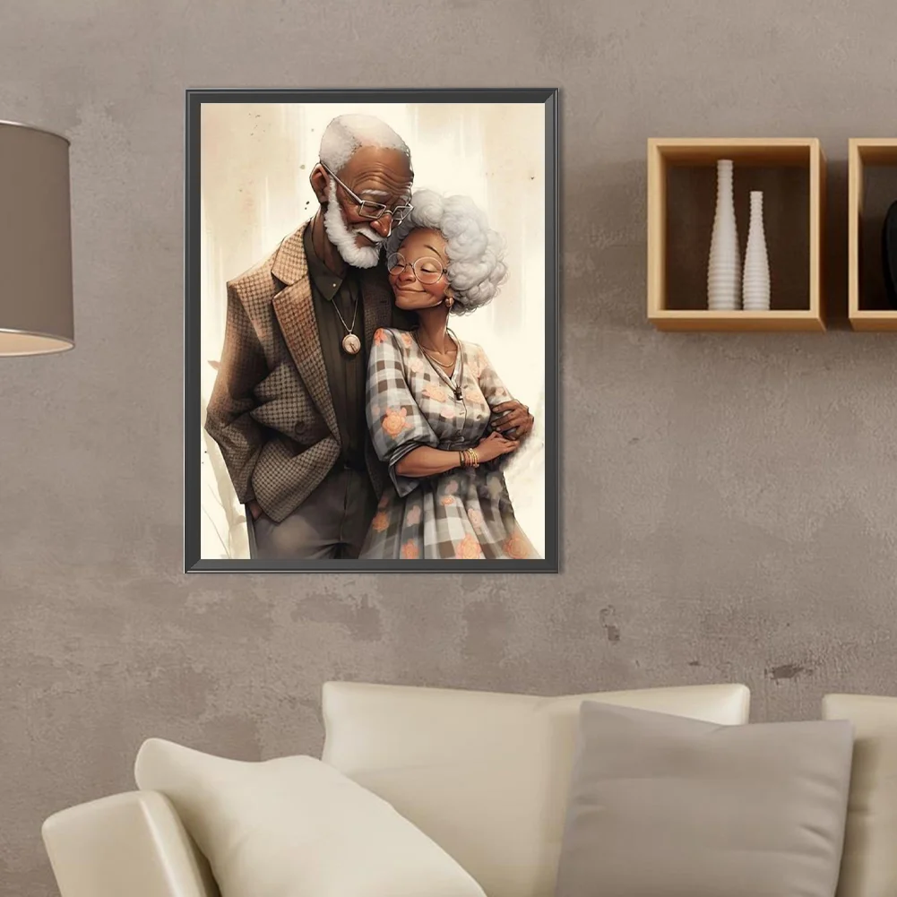 Full Round Diamond Painting 30*40cm - Elderly Couple