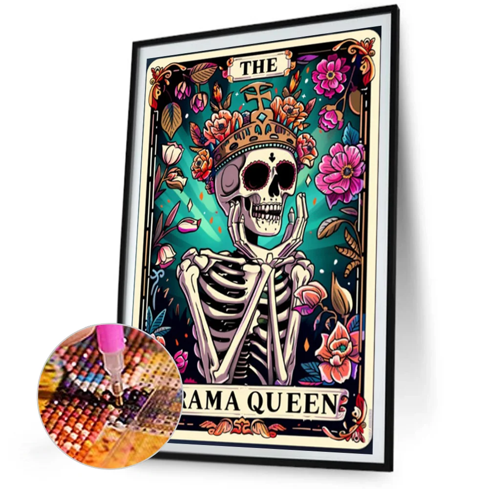 Partial AB Diamond Painting - Full Round Drill - Queen Skeleton(Canvas|45*65cm)