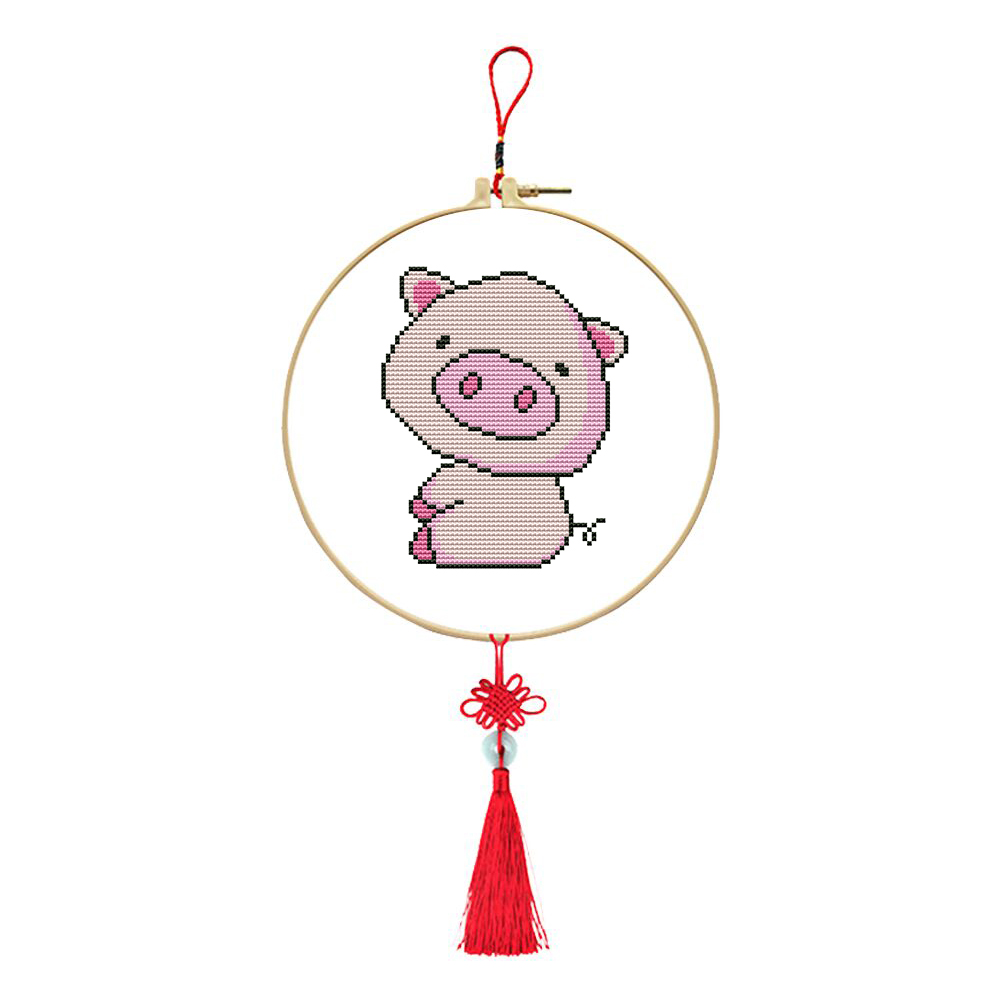 

Pig - 11CT Stamped Cross Stitch - 25*25CM, 501 Original