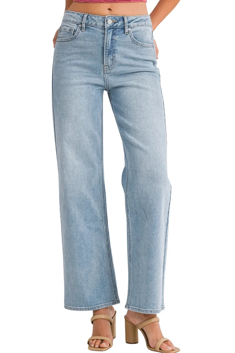 Just Black High Rise Full Length Straight - Light Wash