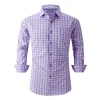 Men's Printed Long Sleeve Plaid Shirt