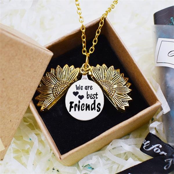 We are Best Friends because...Sunflower Necklace