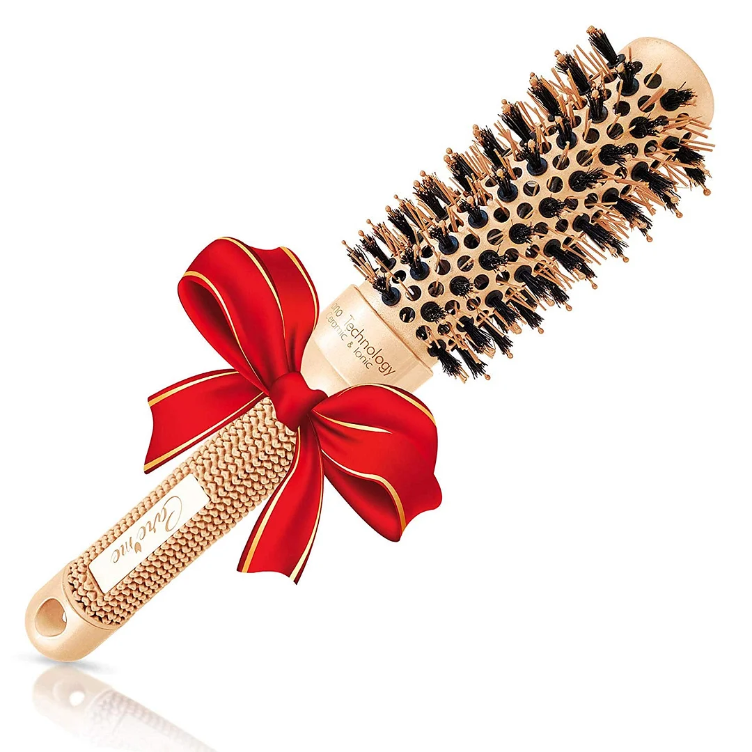 HairBrush with Natural Boar Bristles  Best Styling Brush for Medium Length Hair or Want Wavy