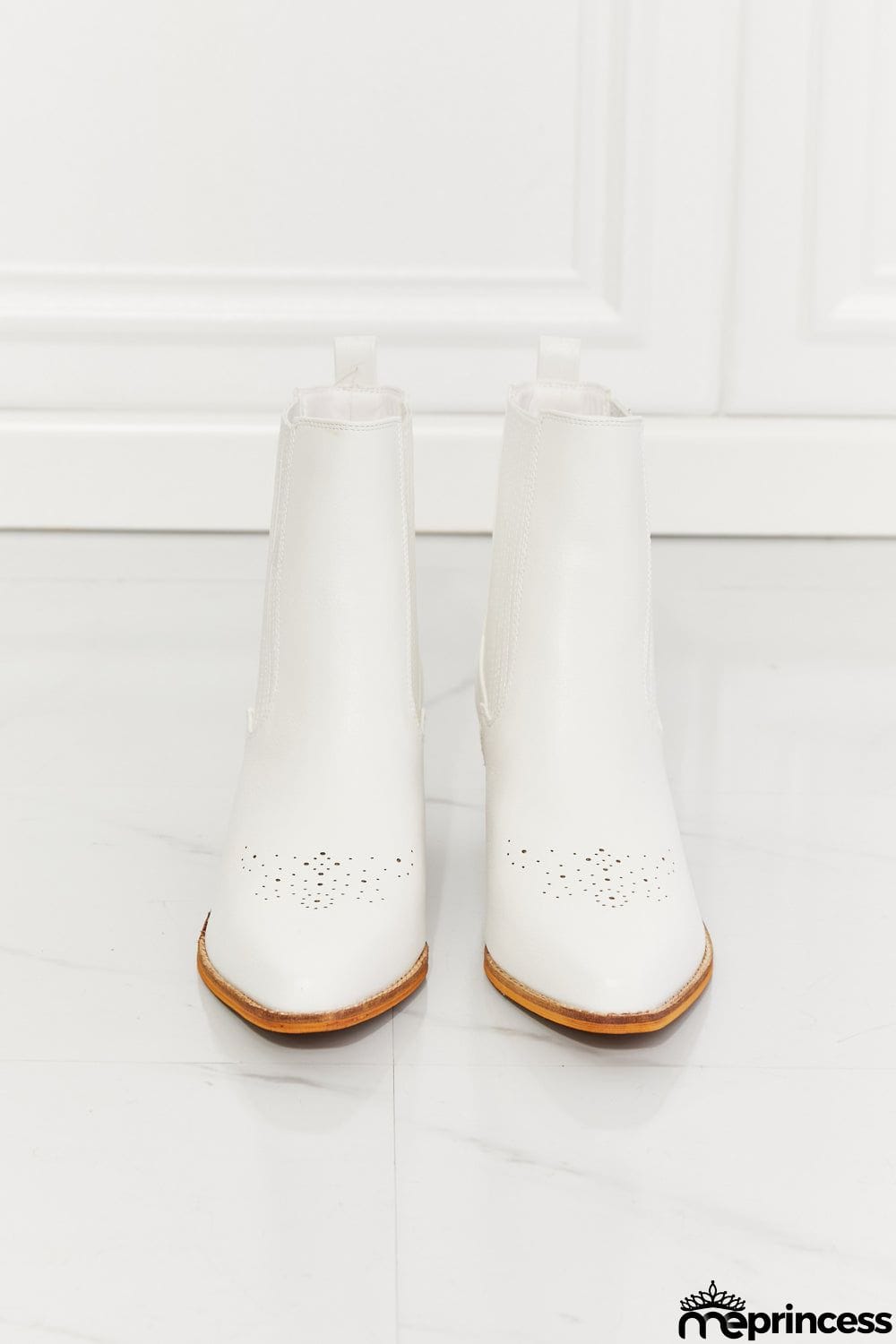 MMShoes Love the Journey Stacked Heel Chelsea Boot in White
