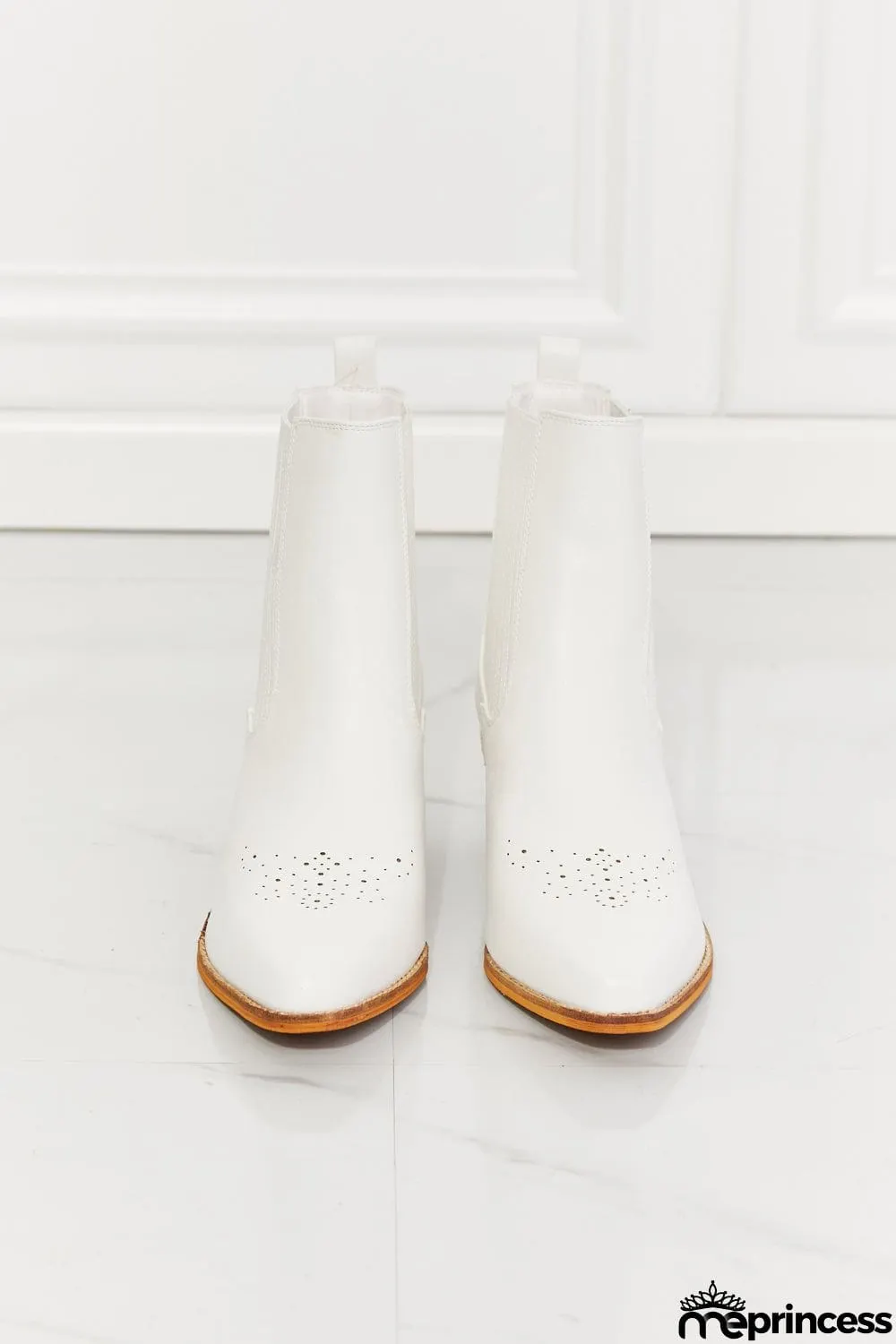 MMShoes Love the Journey Stacked Heel Chelsea Boot in White