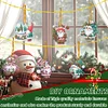(US Local)6pcs Xmas Gnome  DIY Diamond Painting Art Pendant Wall Door Decoration
