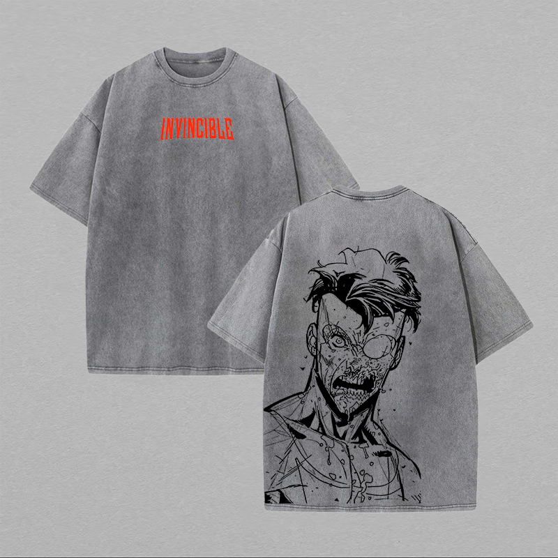 Vintage Invincible Printed Unisex Washed T-Shirt