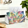 (25cm)Galaxy Pearl Butterfly DIY Diamond Painting PU Tissue Holder Box