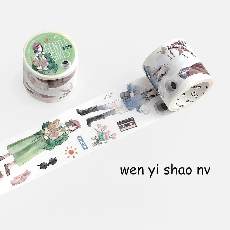 Journalsay 40mm*300cm Literary Character Landscaping Washi Tape