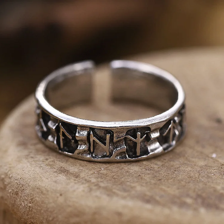 Coutureaura Ancient Futhark Rune Viking Opening Ring