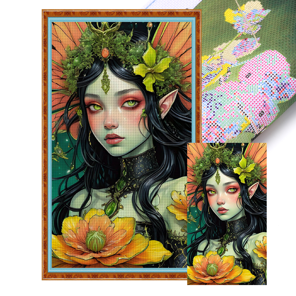 Girl Full 14CT Pre-stamped Canvas(40*70cm) Cross Stitch