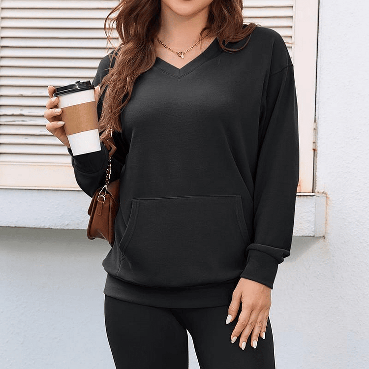 🎁Women's Hatless V-Neck Hoodie with Pockets 