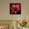 Rose rouge-peinture diamant rond-40*40cm