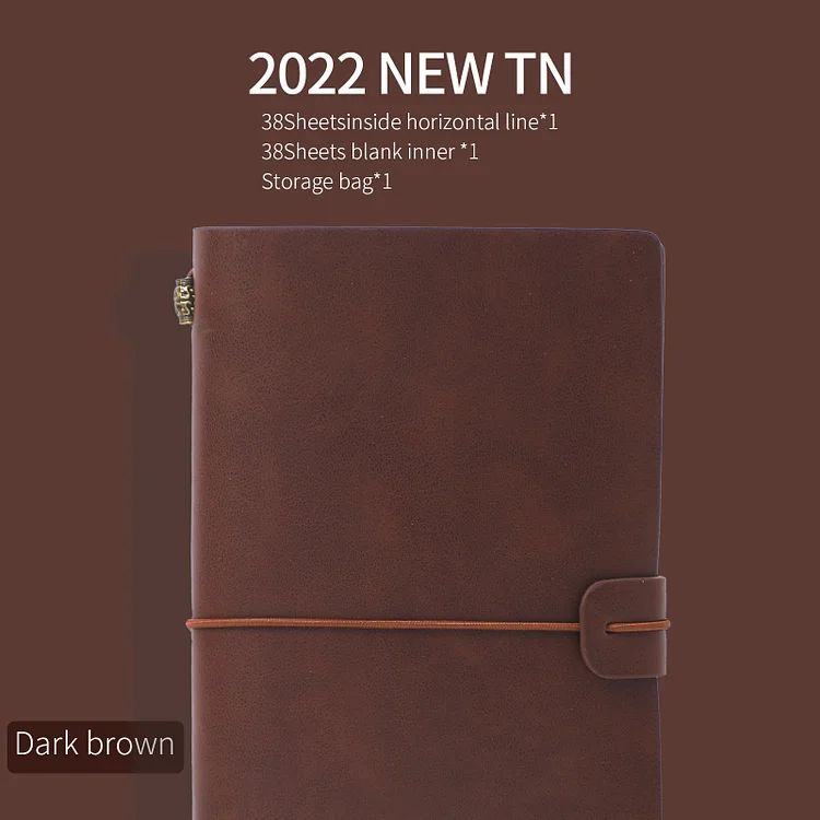 JOURNALSAY 76 Sheets PU Leather Notebook TN Retro journal note pad
