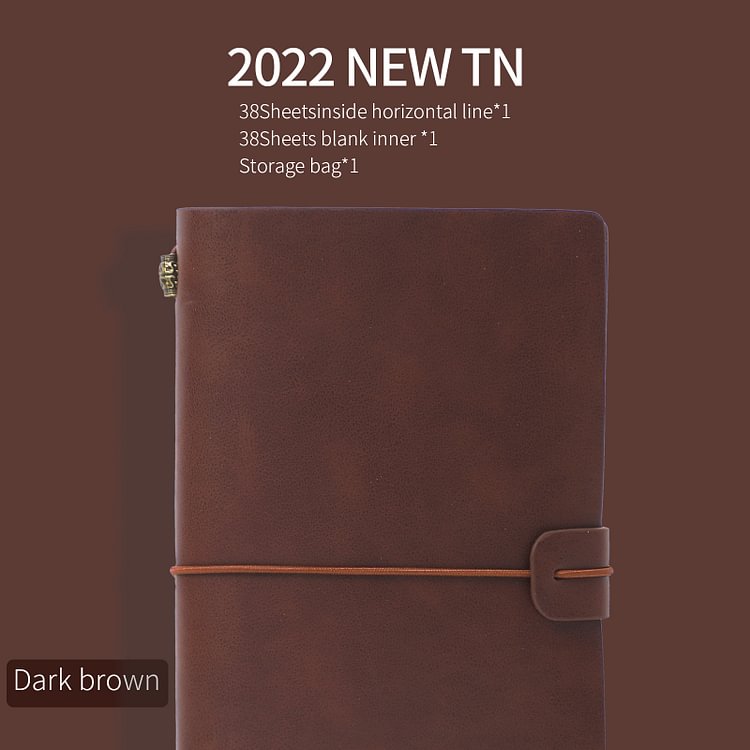 JOURNALSAY 76 Sheets PU Leather Notebook TN Retro journal note pad